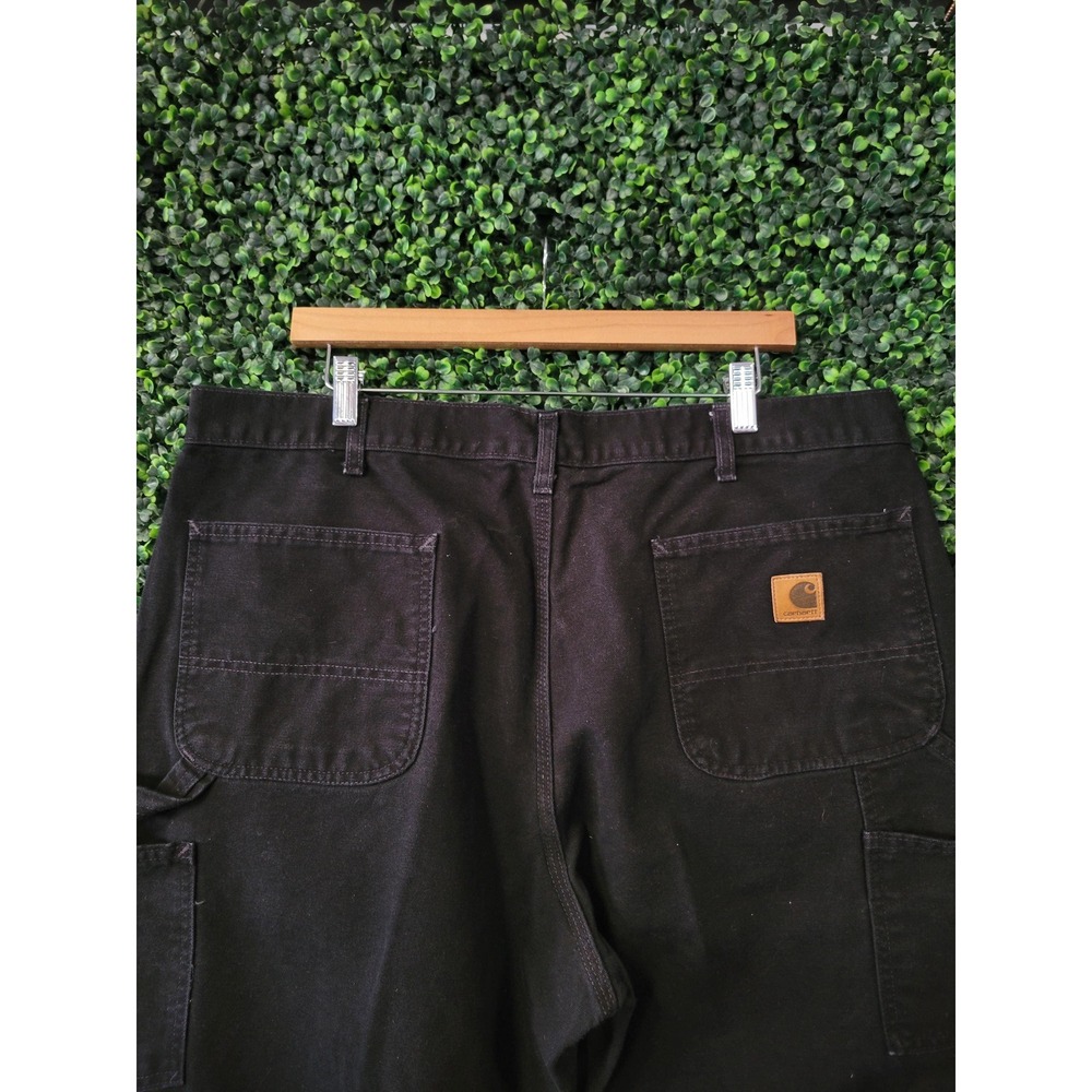 vtg CARHARTT CARPENTER BAGGY Black Pants 40x34 black canvas skater 90s work wear